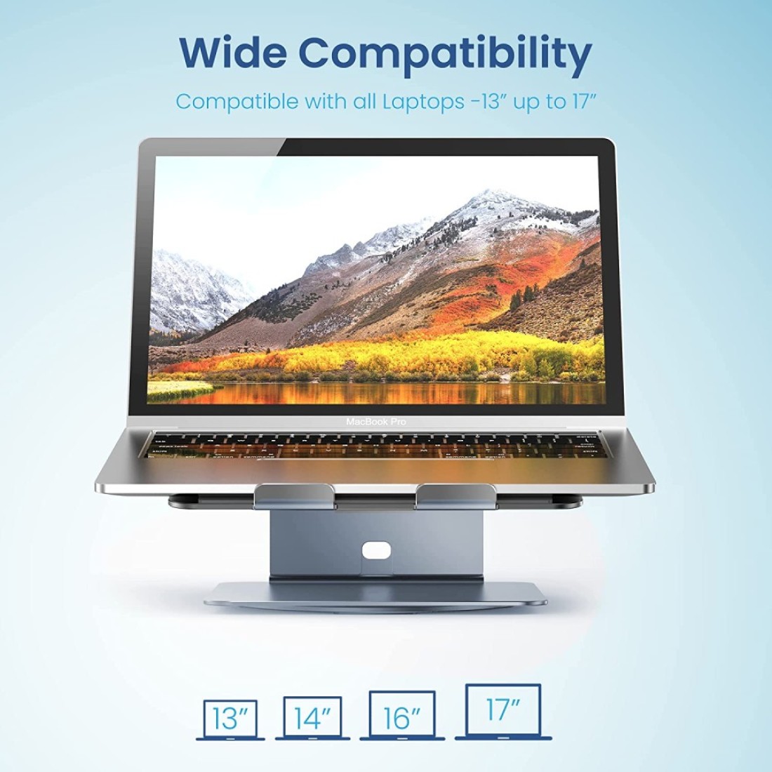 Remson Aluminum Laptop Stand Holder for Desk, 360 Rotating Aluminum Base, Compatible for MacBook12/13, MacBook Pro 13/15, MacBook Air 13, Lenovo, HP, Dell, Samsung and More Laptops from 13&quot; - 17&quot;