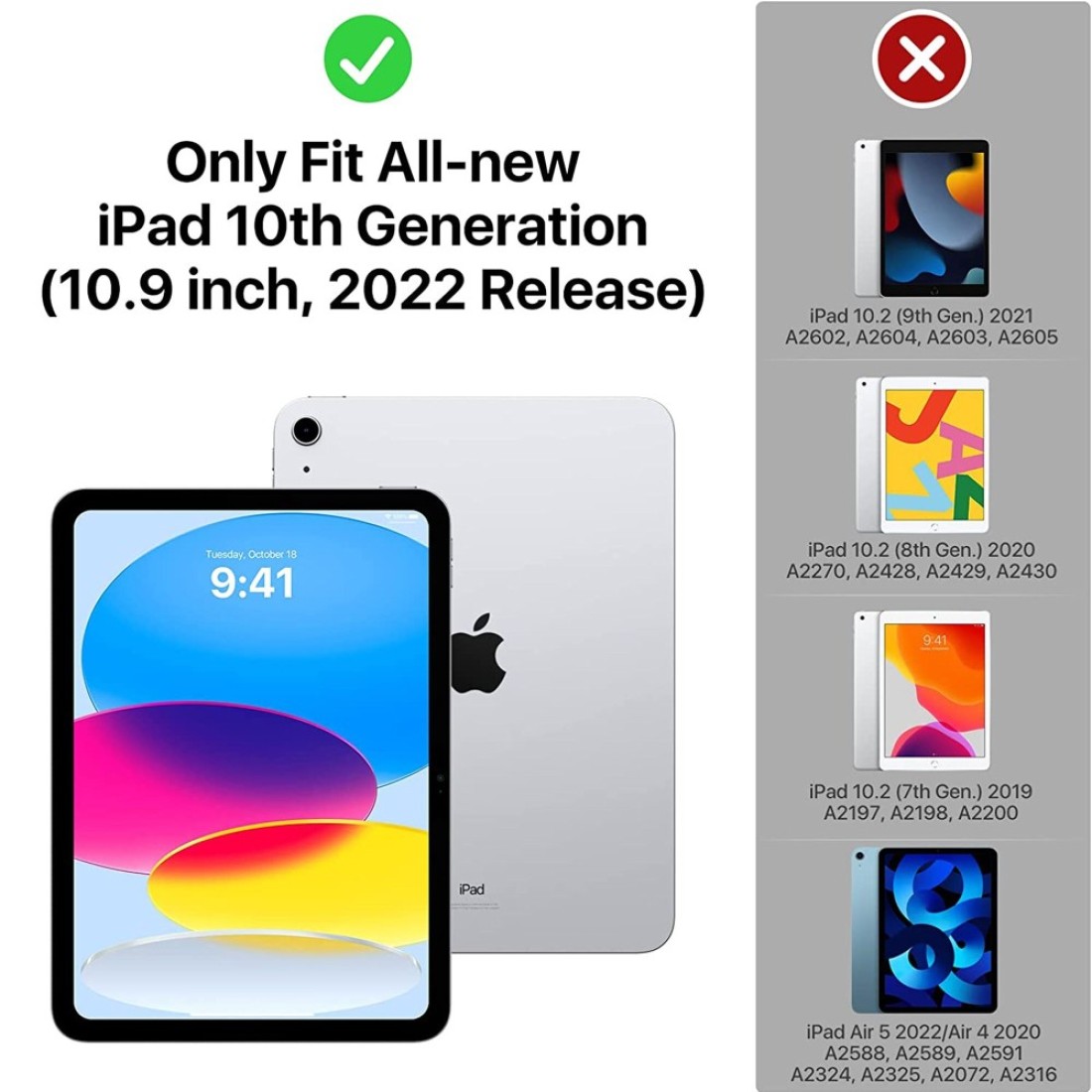 Magnetic iPad Case For iPad 10th Gen 2022 10.9 inch Premium Quality Slim Stand Case with Auto Sleep and Awake function