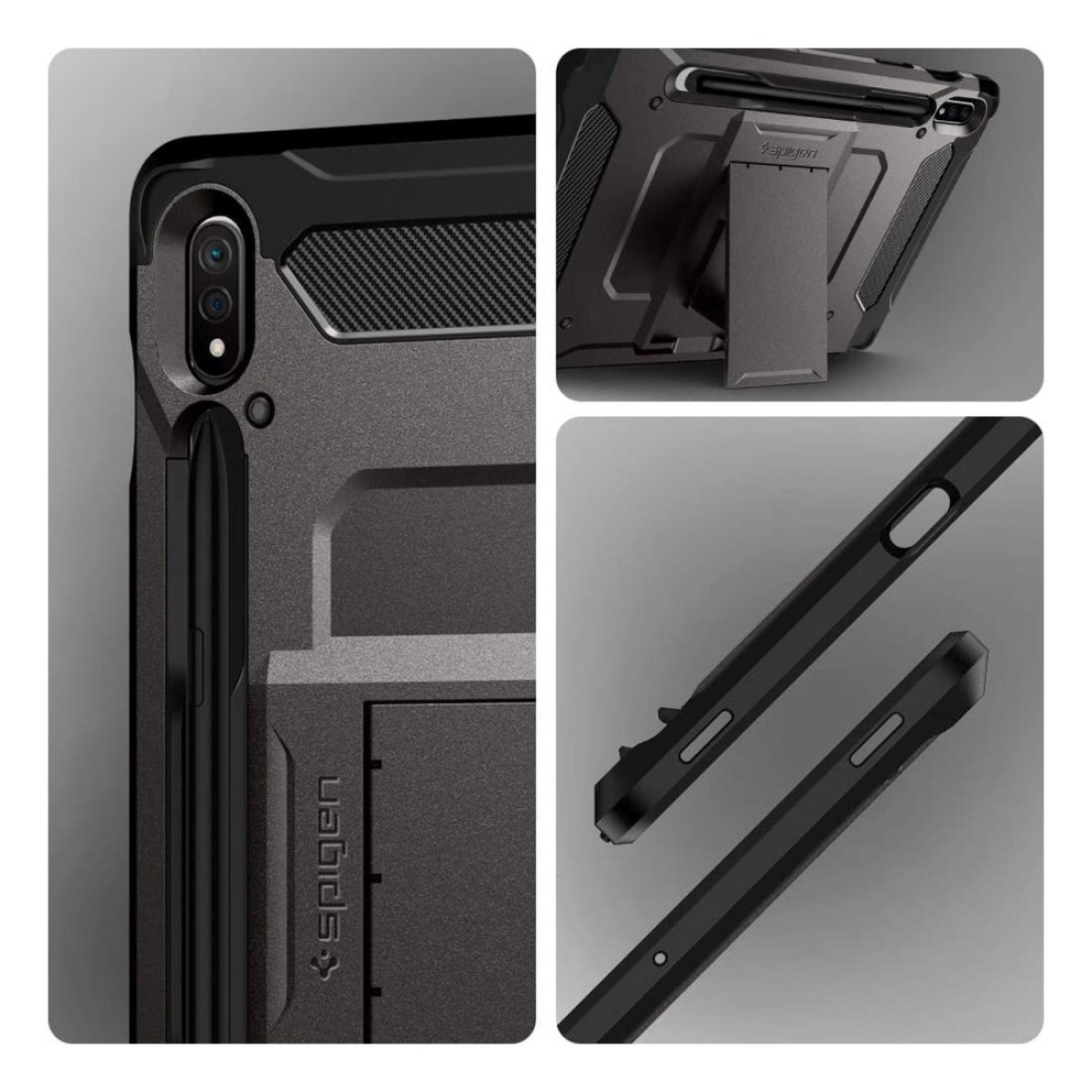 Spigen Tough Armor Pro Case For Samsung Galaxy Tab S8 S7 Gunmetal