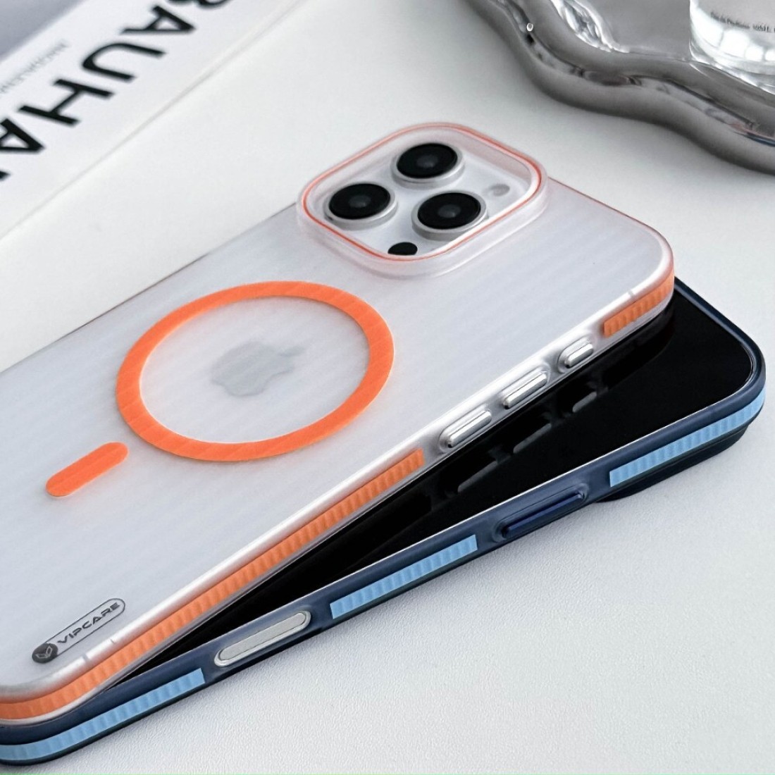 VIPCARE iPhone 16 Pro Case Cover With Compatible MagCase PC Series Orange