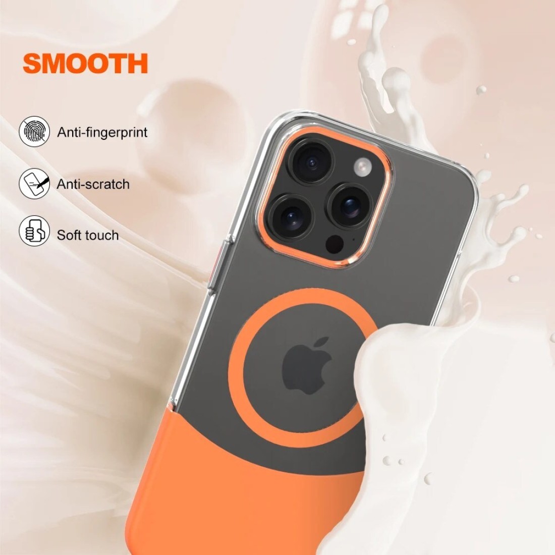 VIPCARE iPhone 16 Pro MagSafe iPhone Case PC Duo Sleek Protection With Mag Safety Compatibility Orange