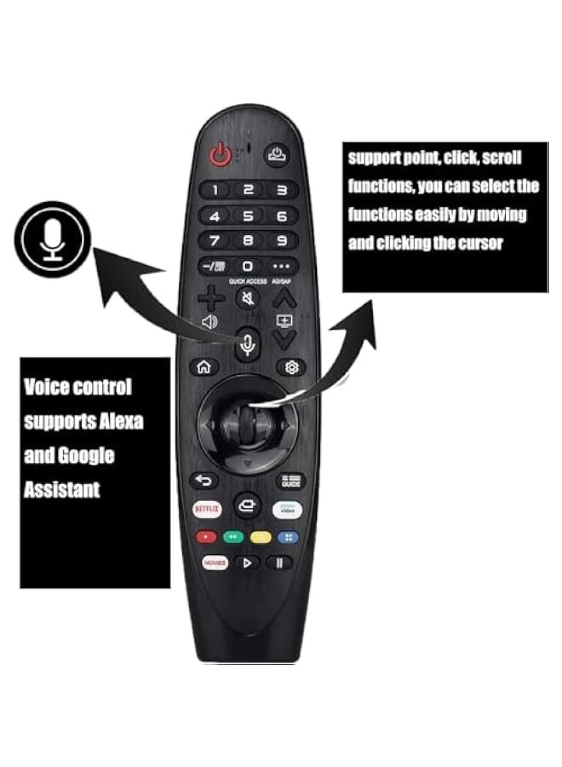 Tv Remote Replacement Compatible With Replacement Remote Control for LG AN-MR19BA AN-MR20GA with Magic&amp;Voice Functions for LG OLED Nanocell 4K UHD TVs