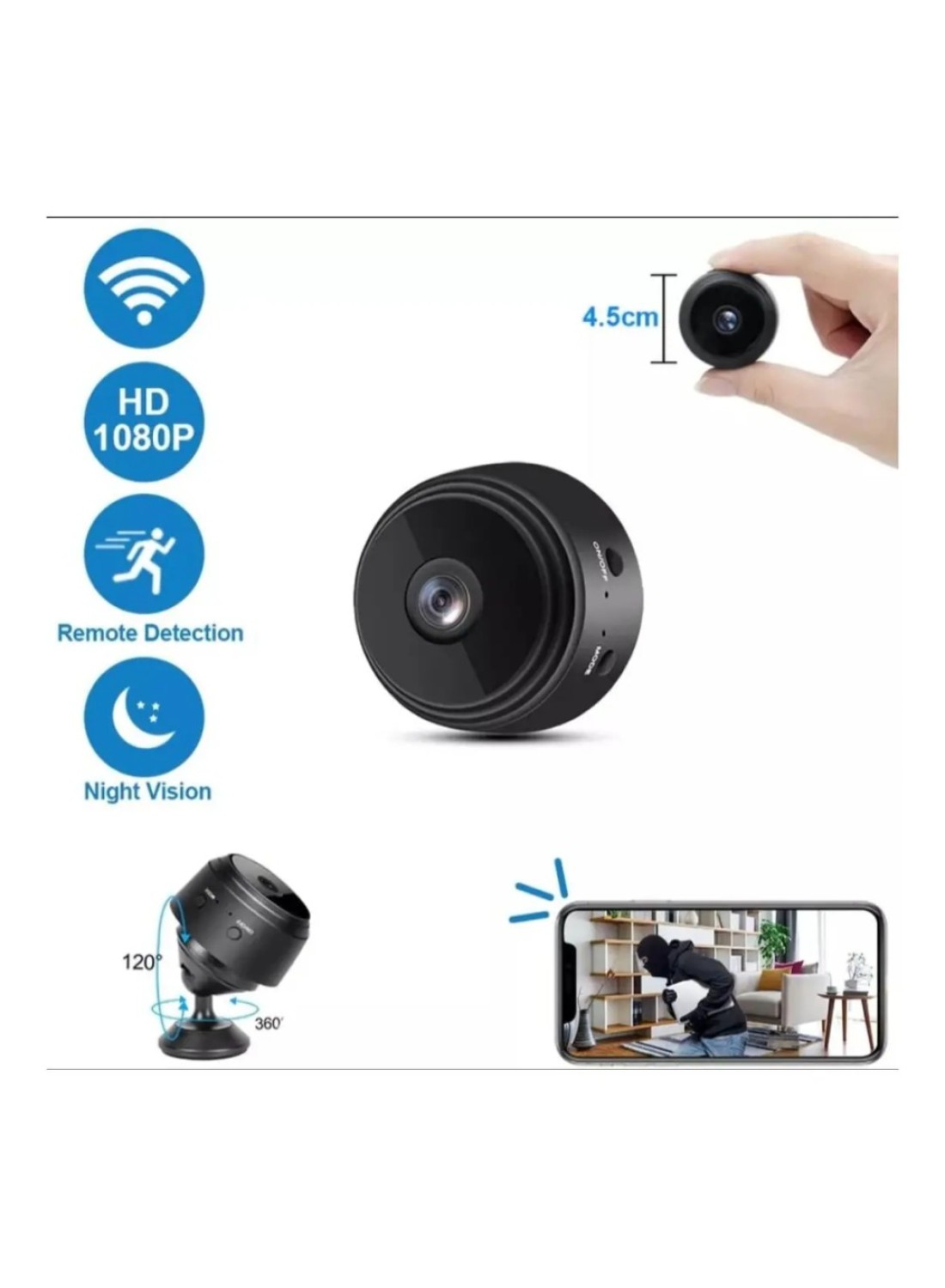 Hidden Camera Wireless Mini Spy Camera 1080P HD WiFi Hidden Cam with Motion Detection Small Nanny Cam for Home Security, Pets
