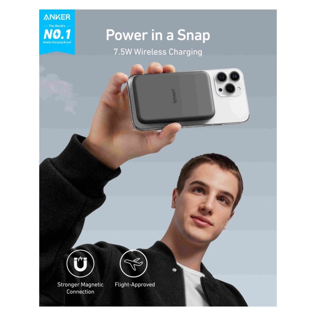 Anker 621 MagGo Magnetic Power Bank Black 5000mAh