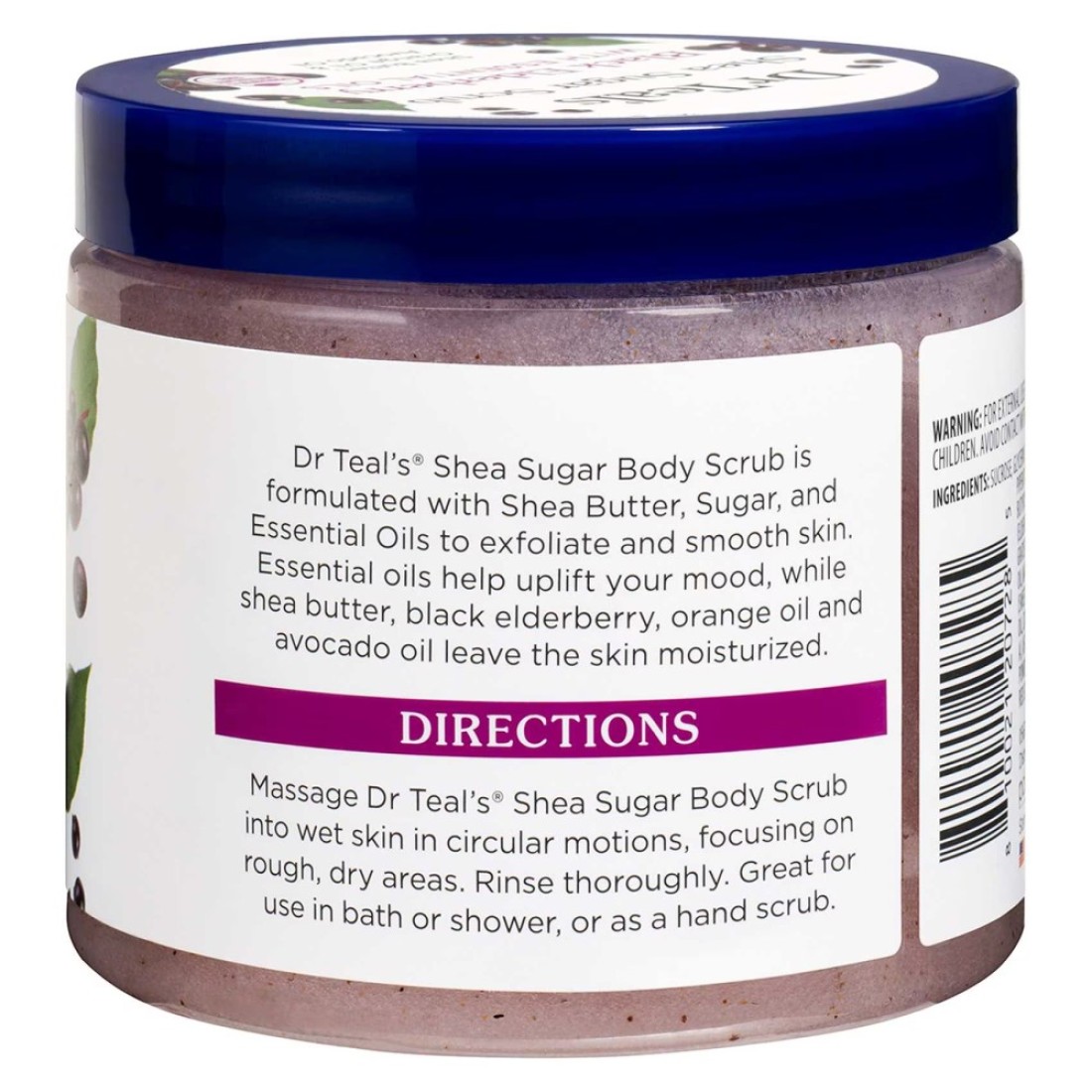 Dr Teal&#39;s Shea Sugar Scrub With Black Elderberry And Essential Oils Pink 538g
