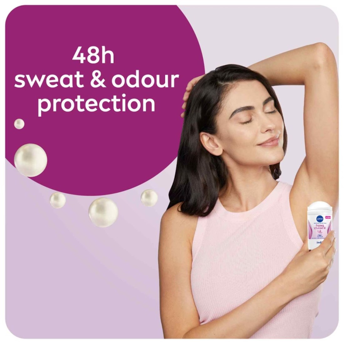 NIVEA Antiperspirant for Women Pearl &amp; Beauty Pearl Extracts Stick 50ml Pack of 2