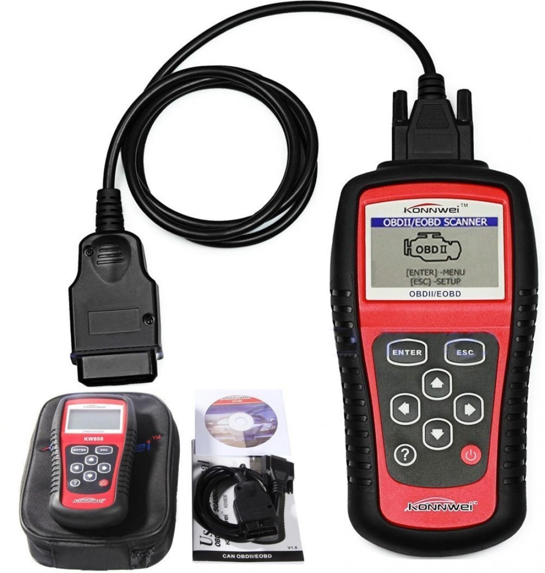 كونوي - كونوي Kw808 Obd2 سكانر Eobd قارئ رمز السيارات نفس وظيفة MS509