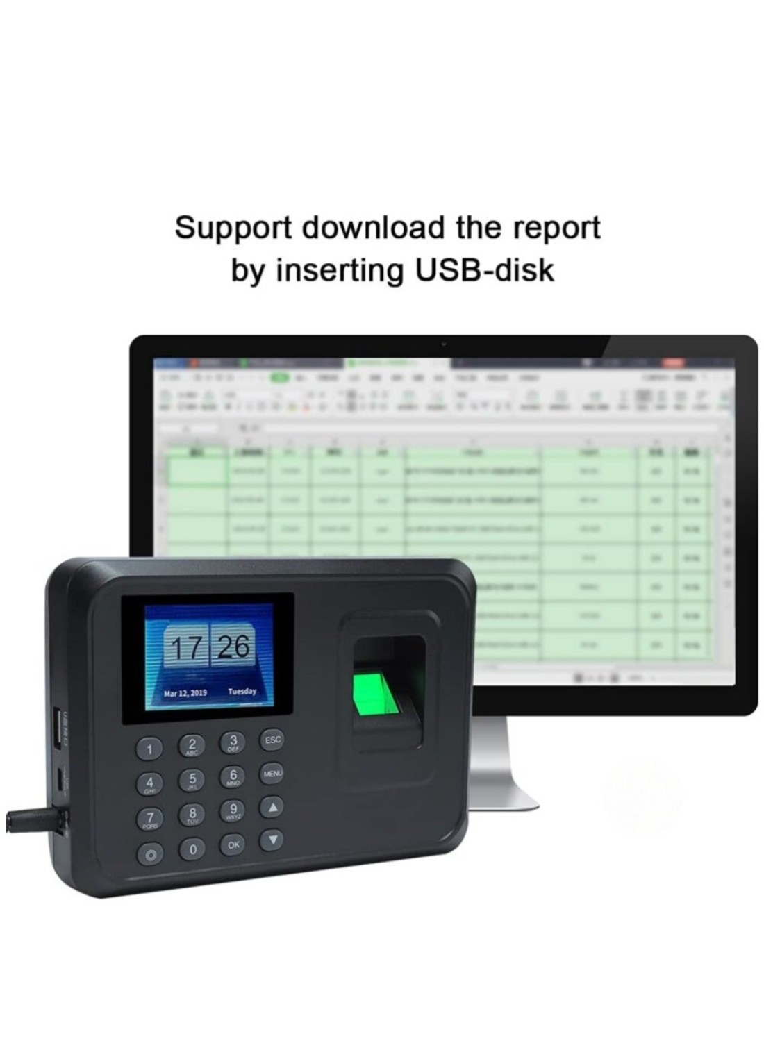 Biometric Fingerprint Password Attendance Machine Employee Check-in Recorder Fingerprint Time Clock for Office &amp; Small Business Easy Installation &amp; Accurate Time Tracking