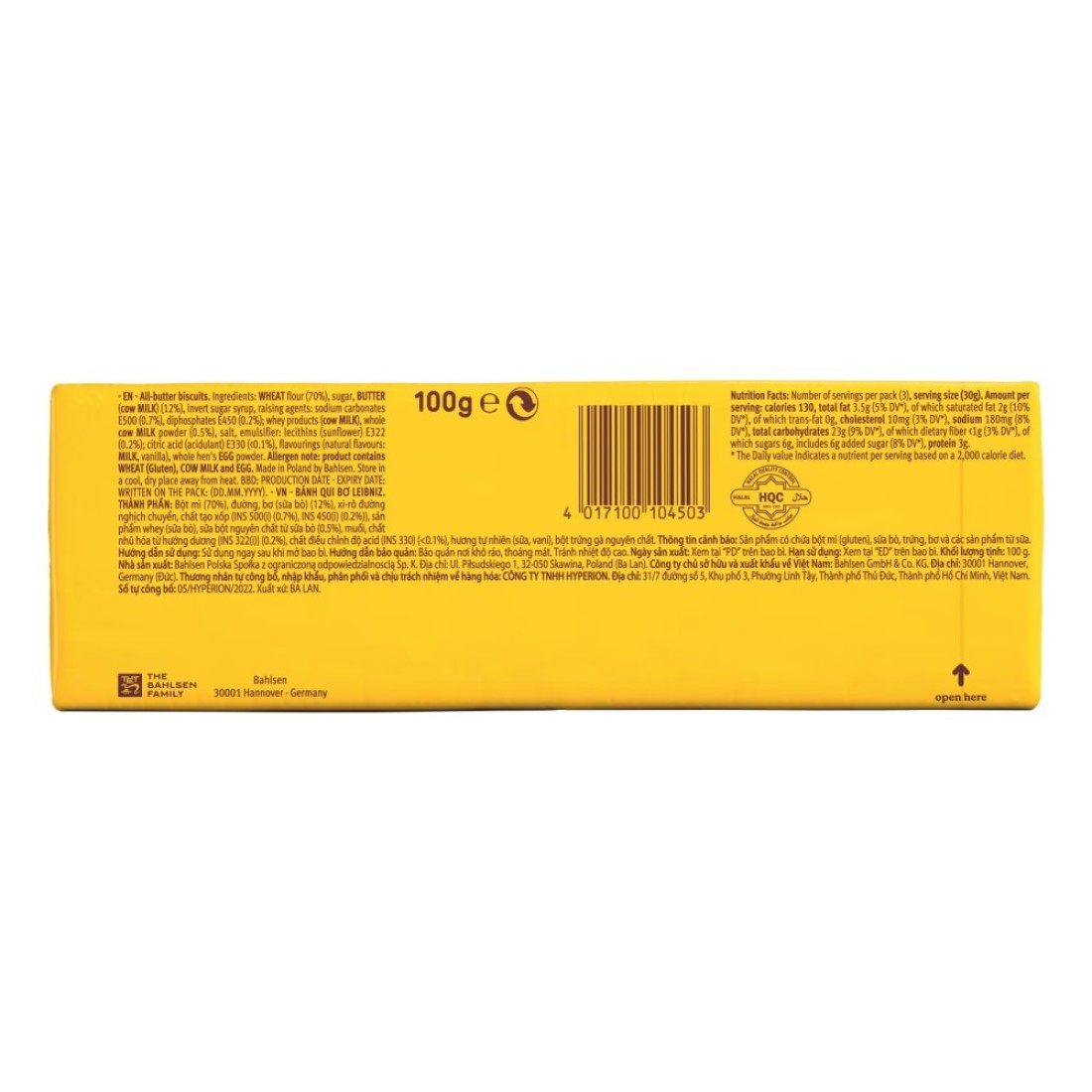 Bahlsen Leibniz Original Keks Biscuits, 100g