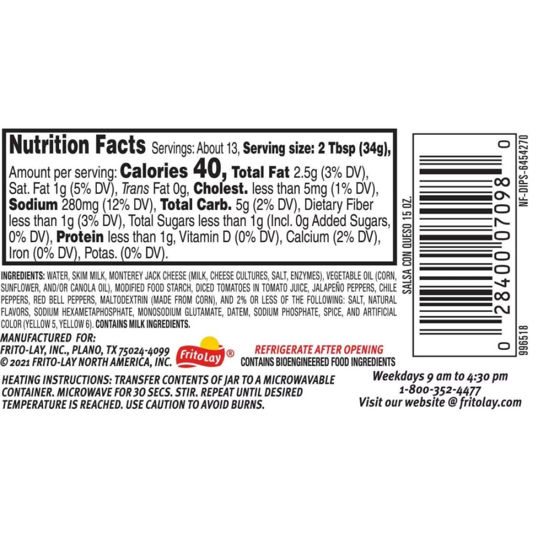 Tostitos Salsa Con Cheese Flavoured Dip, 425g
