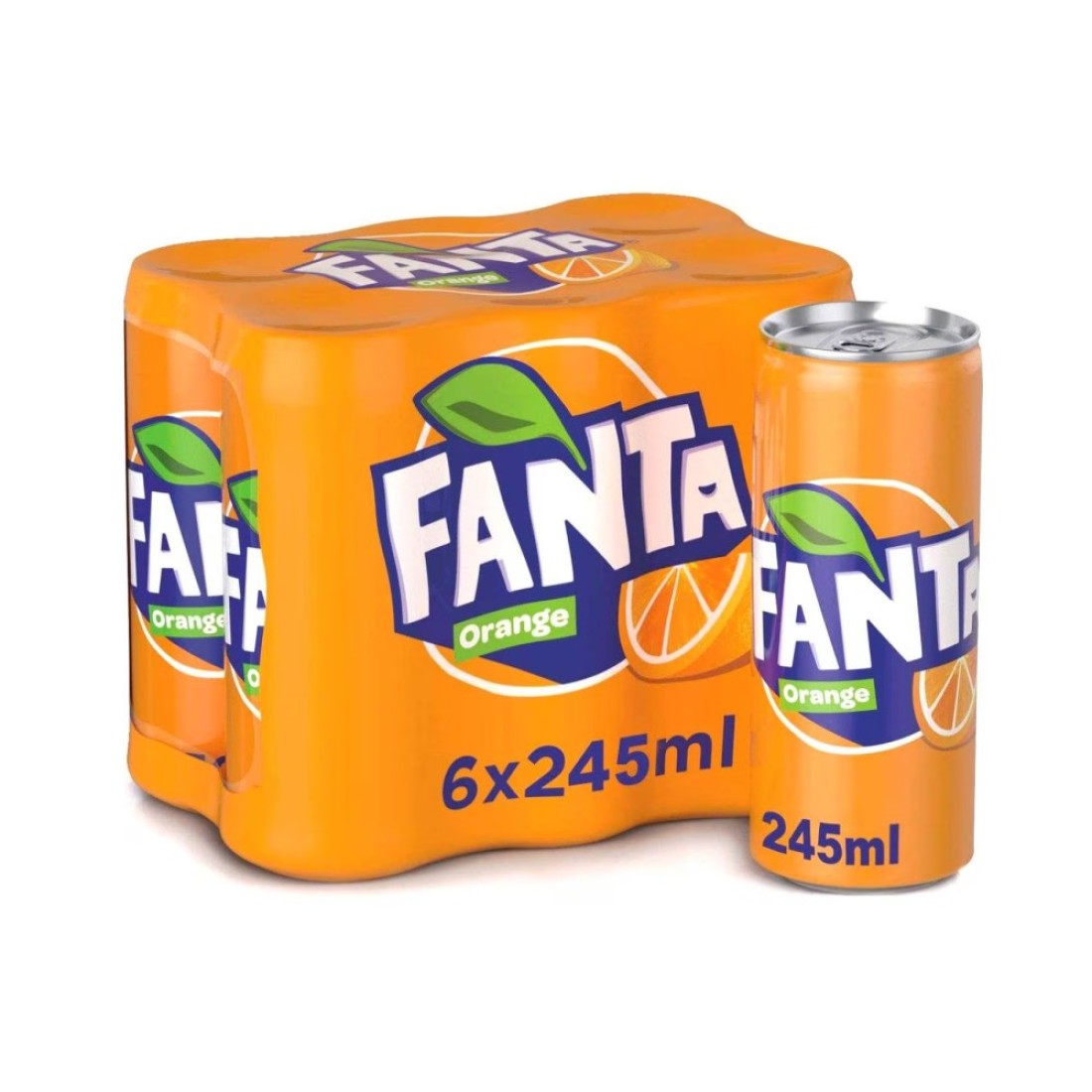 Fanta Orange Carbonated Soft Drink 245ml Pack of 6