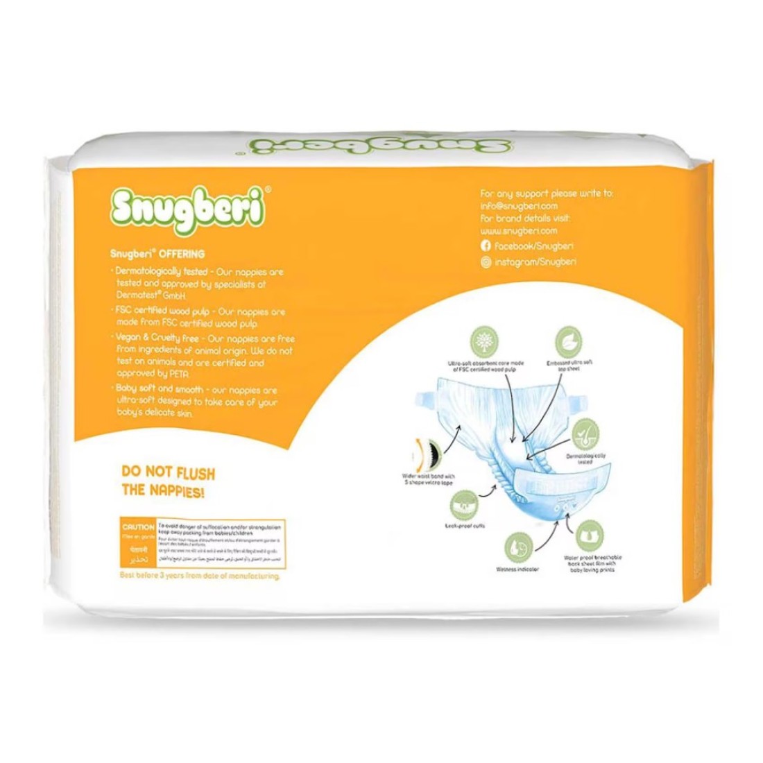 Snugberi Diapers Medium Size 3 Up to 6-9kg 28 Diapers