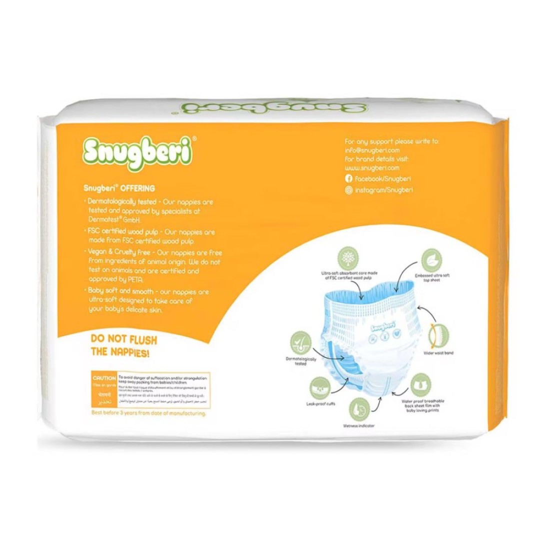 Snugberi Diaper Pants Large Size 4 Up to 7-12kg 24 Pants