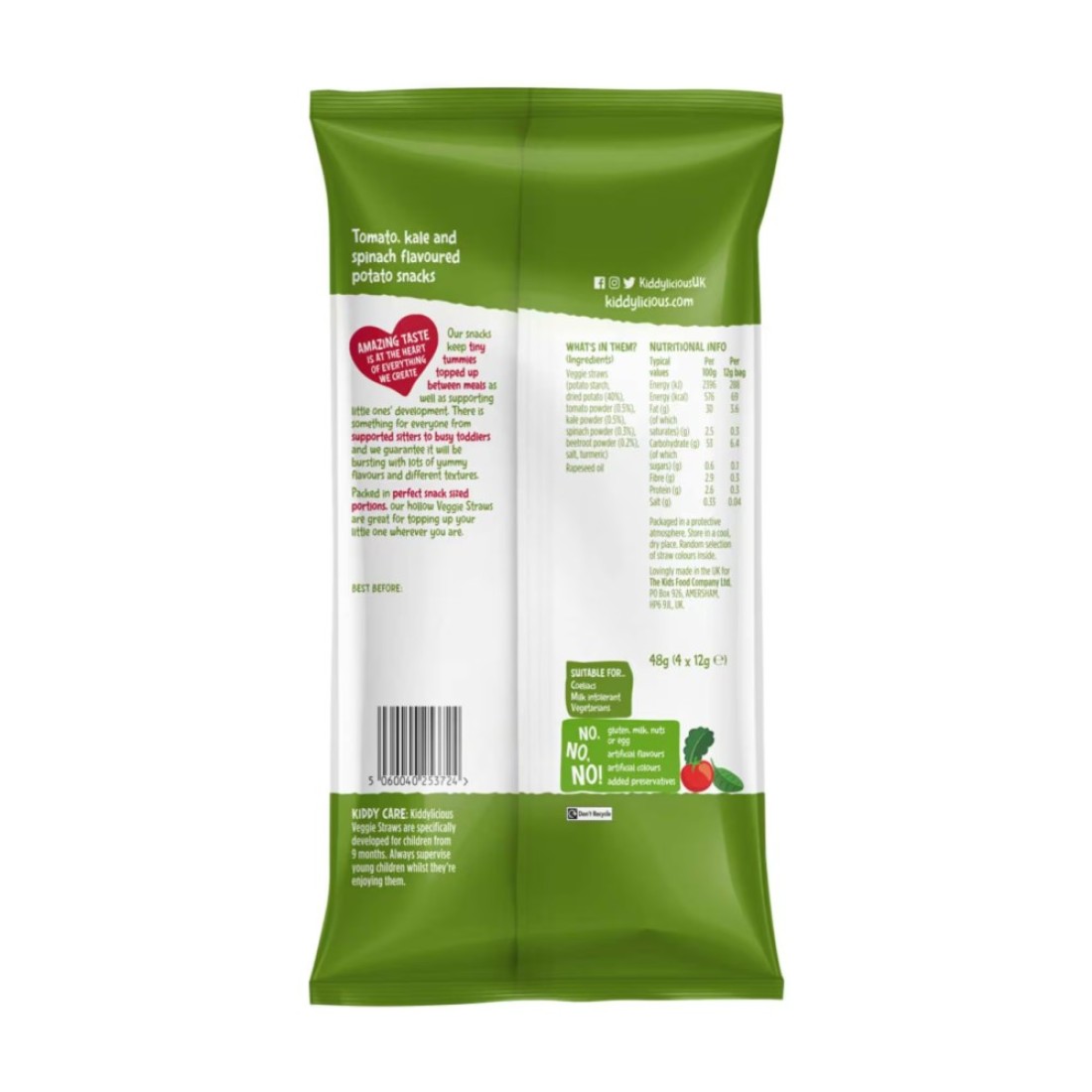 Kiddylicious Veggie Straws 48g
