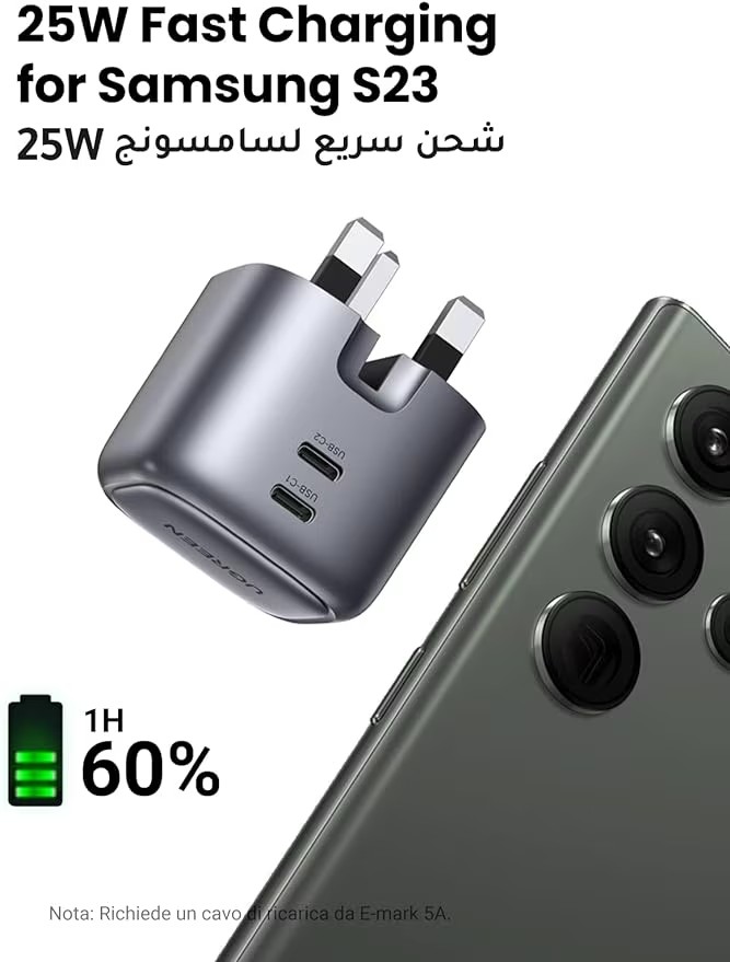 UGREEN Nexode 45W Charger GaN Dual USB Charger Type C Foldable 45W Fast