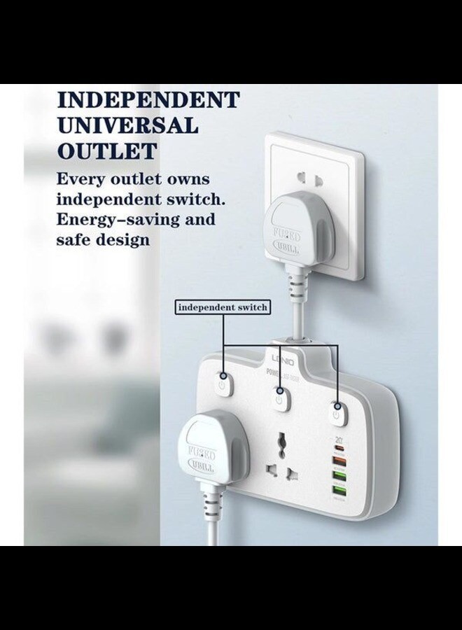 Radiotronics 2 AC Outlets Portable Electrical Extension Socket