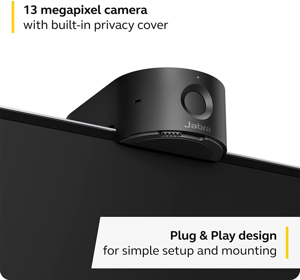 Jabra PanaCast 20 4K Video Conferencing Camera - Flexible Plug & Play Personal Video Solution Webcam with AI-powered 4K Ultra-HD, Intelligent Zoom and Lighting Optimization