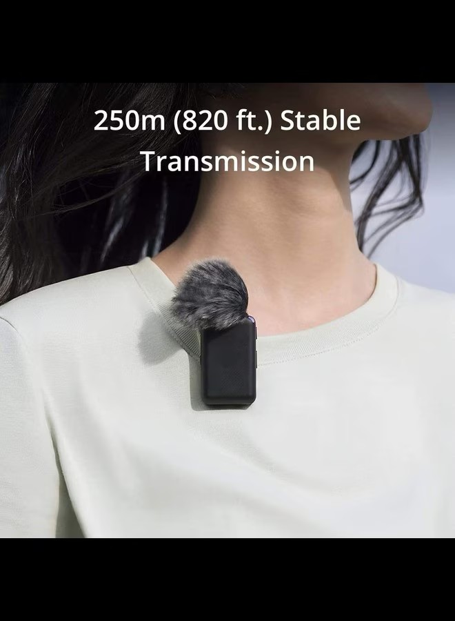 Radiotronics Wireless Lavalier Microphone, 250m (820 ft.) Range, 15-Hour Battery, Noise Cancellation, Wireless Microphone for PC, iPhone, Andriod, Record Interview, Vlogs