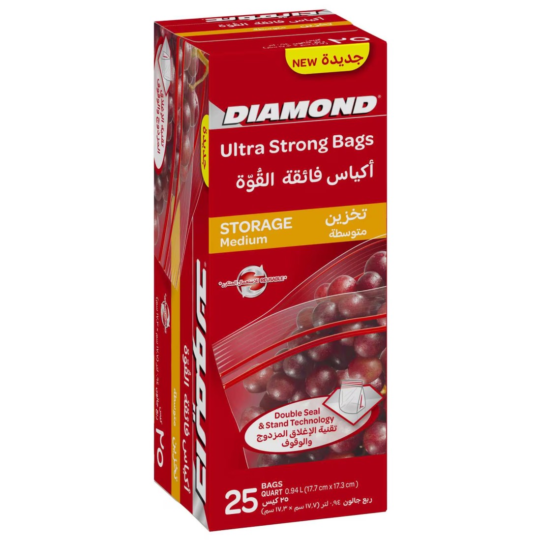 Diamond Storage Zipper Bags Medium Clear 25 Bags