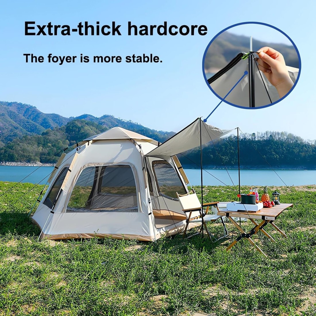 Camping Tent for 3 People &ndash; Instant Pop-Up Tent, Waterproof Family Tent, Large Portable Outdoor Tent for Hiking, Backpacking, and Camping Trips

