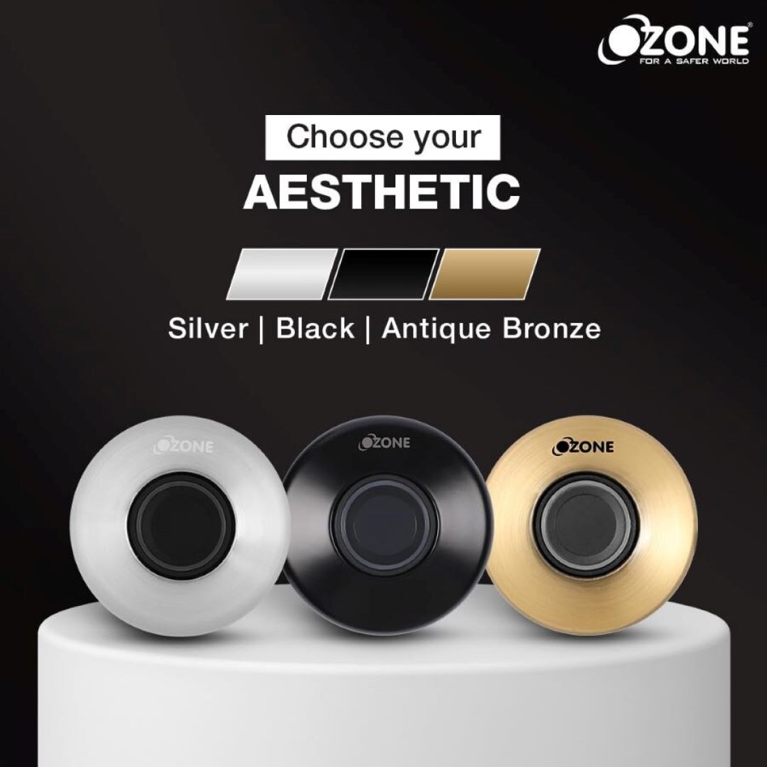 Ozone OZFL-55-F نظام قفل تلقائي للوصول إلى بصمات الأصابع قفل أثاث رقمي ذكي (برونزي عتيق)