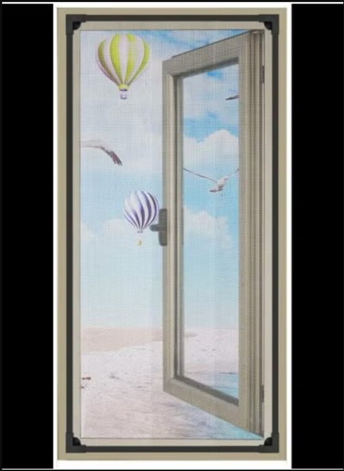 Radiotronics Magnetic Self-Adhesive Mosquito Net Removable Screen Window And Door Net Dark Gray Border + White Screen- 130 * 180cm
