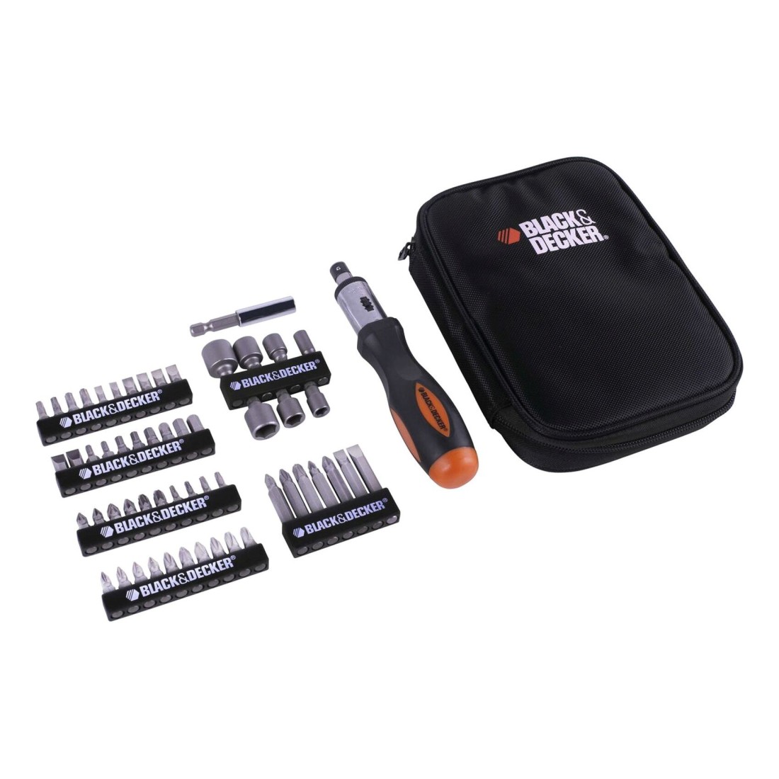 Black+Decker Magnetic Screwdriver With Ratchet Multicolour Set of 56 A7104