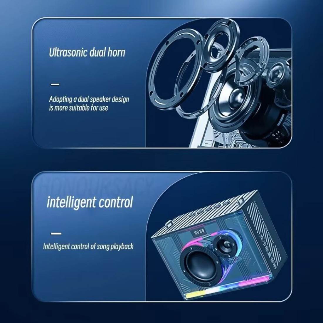 Bluetooth Karaoke Speaker with Microphone, Portable Amplifier Hands-Free Speaker with LED Lights, Rechargeable Party Speaker