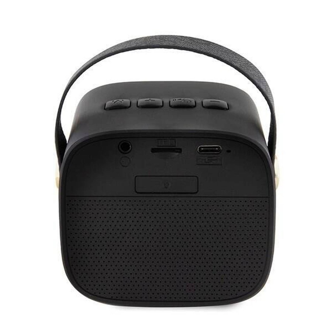 CG Mobile Guess Wireless Speaker with Handle, PU Leather, Bluetooth V5.3, 1200mAh Battery, Studio Quality Sound, AUX, TWS, TF Card, 4H Playtime, 112&plusmn;3 dB Sensitivity - Black
