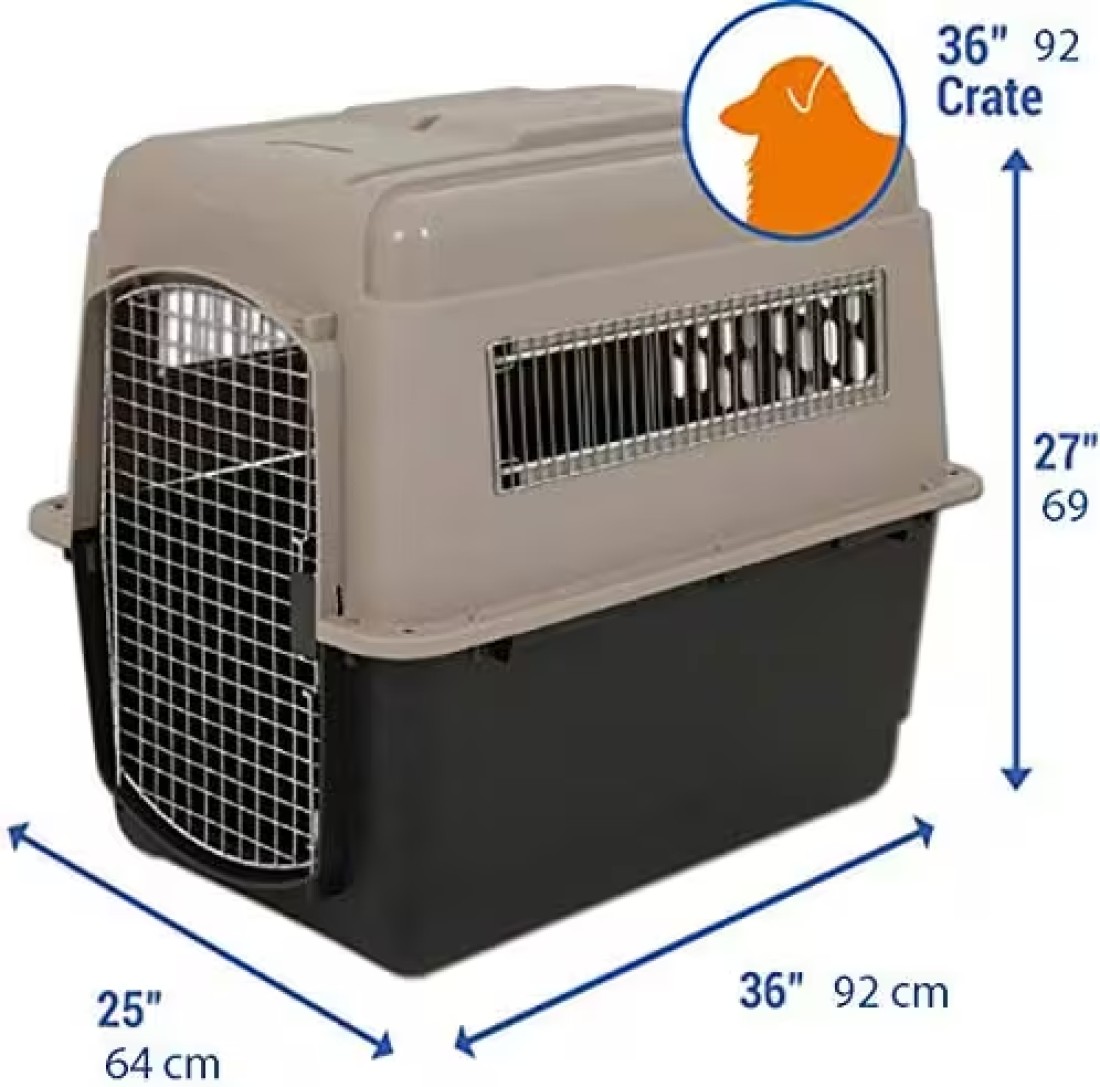 PETMATE ULTRA VARI KENNEL FASHION 36&quot; 50-70lbs ~ TAUPE &amp; BLACK