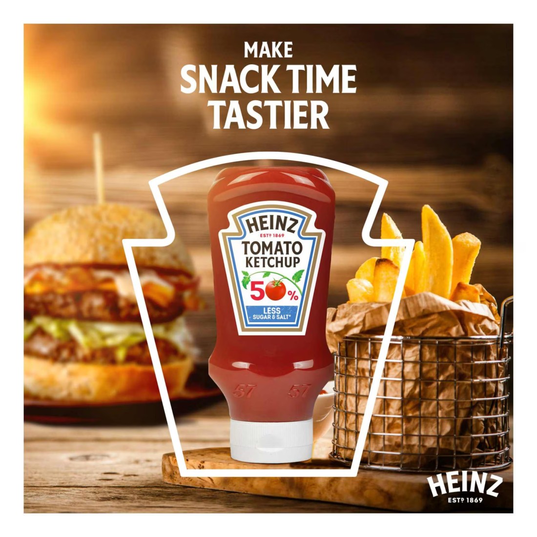 Heinz Tomato Ketchup 50% Less Sugar &amp; Salt 435g