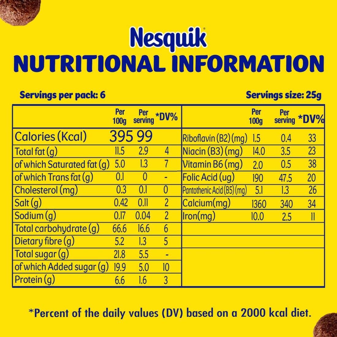 Nestle Nesquik Cereal Bars, 25g Pack of 6