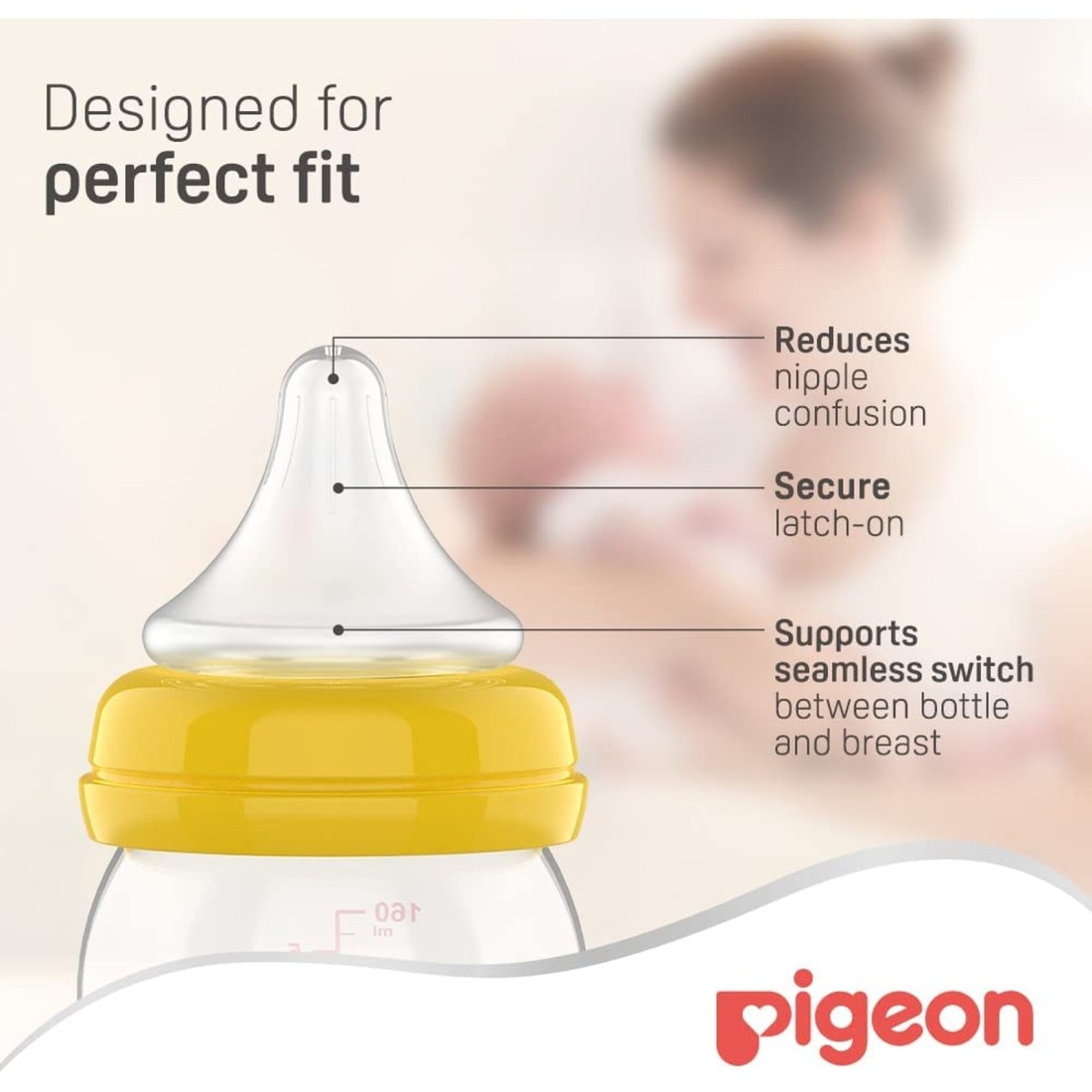 Pigeon SofTouch Peristaltic Plus Wide Neck Silicone Teat 01869 Large Clear 2 PCS