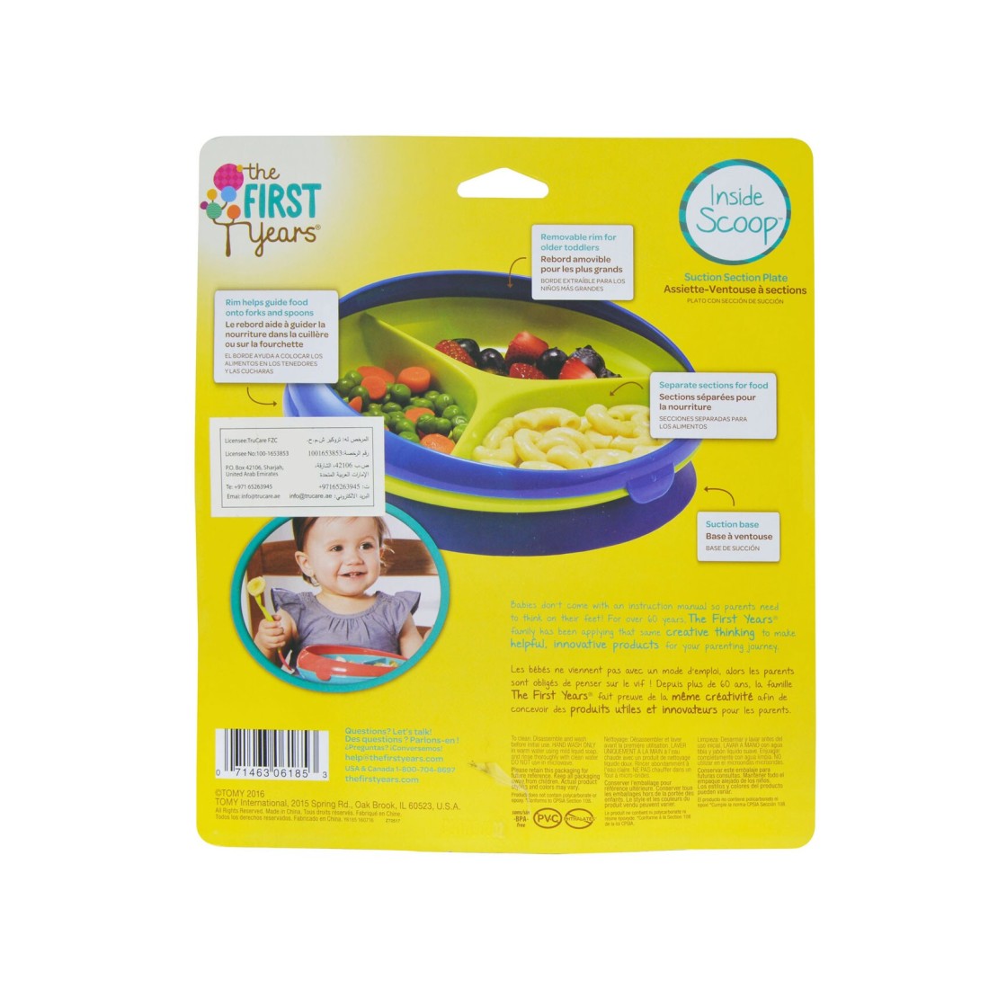 The First Years Suction Sectioned Plate Y6185 Multicolour