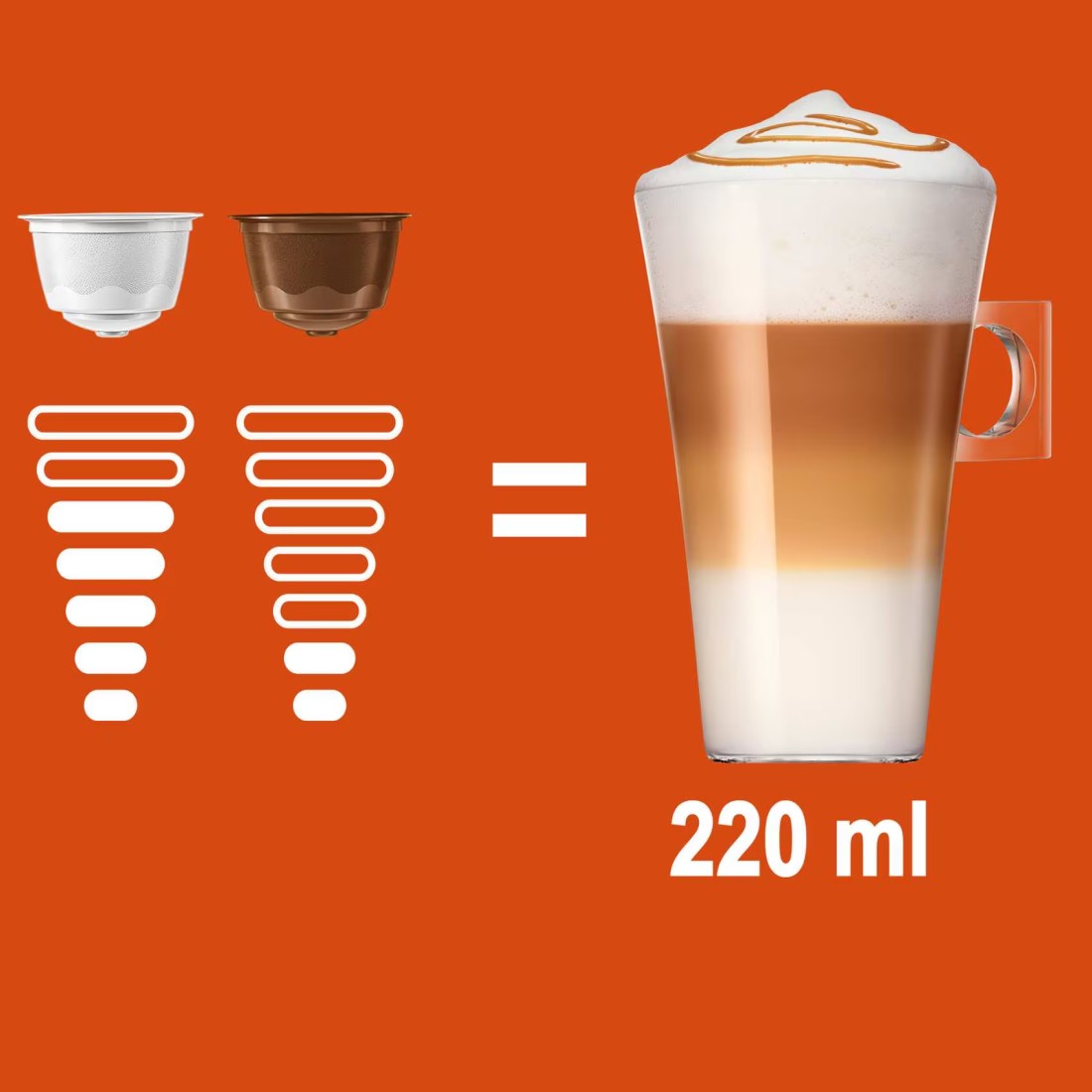 Nescafe Dolce Gusto Latte Macchiato Caramel Coffee, 16 Capsules