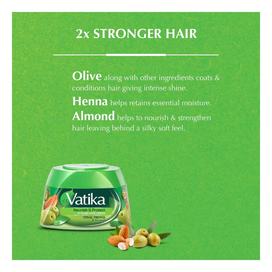 Dabur Vatika Naturals Nourish And Protect Hair Styling Cream Green 210ml