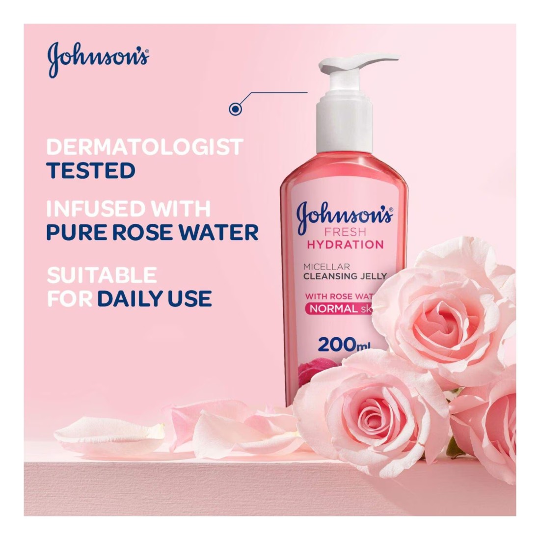 Johnson&#39;s Face Cleanser Fresh Hydration Micellar Cleansing Jelly Normal Skin 200ml
