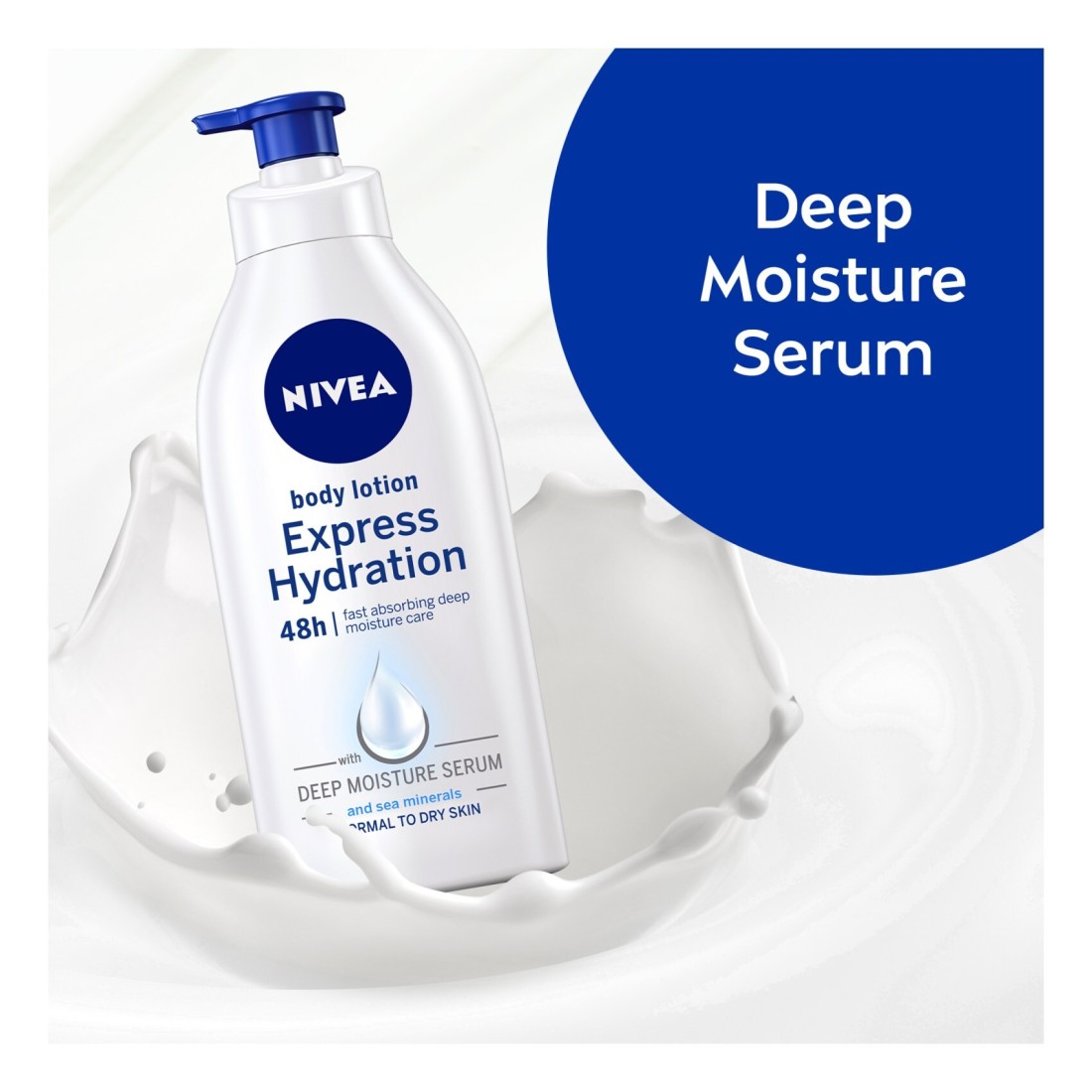 NIVEA Body Lotion Normal &amp; Dry Skin Express Hydration Sea Minerals 625ml