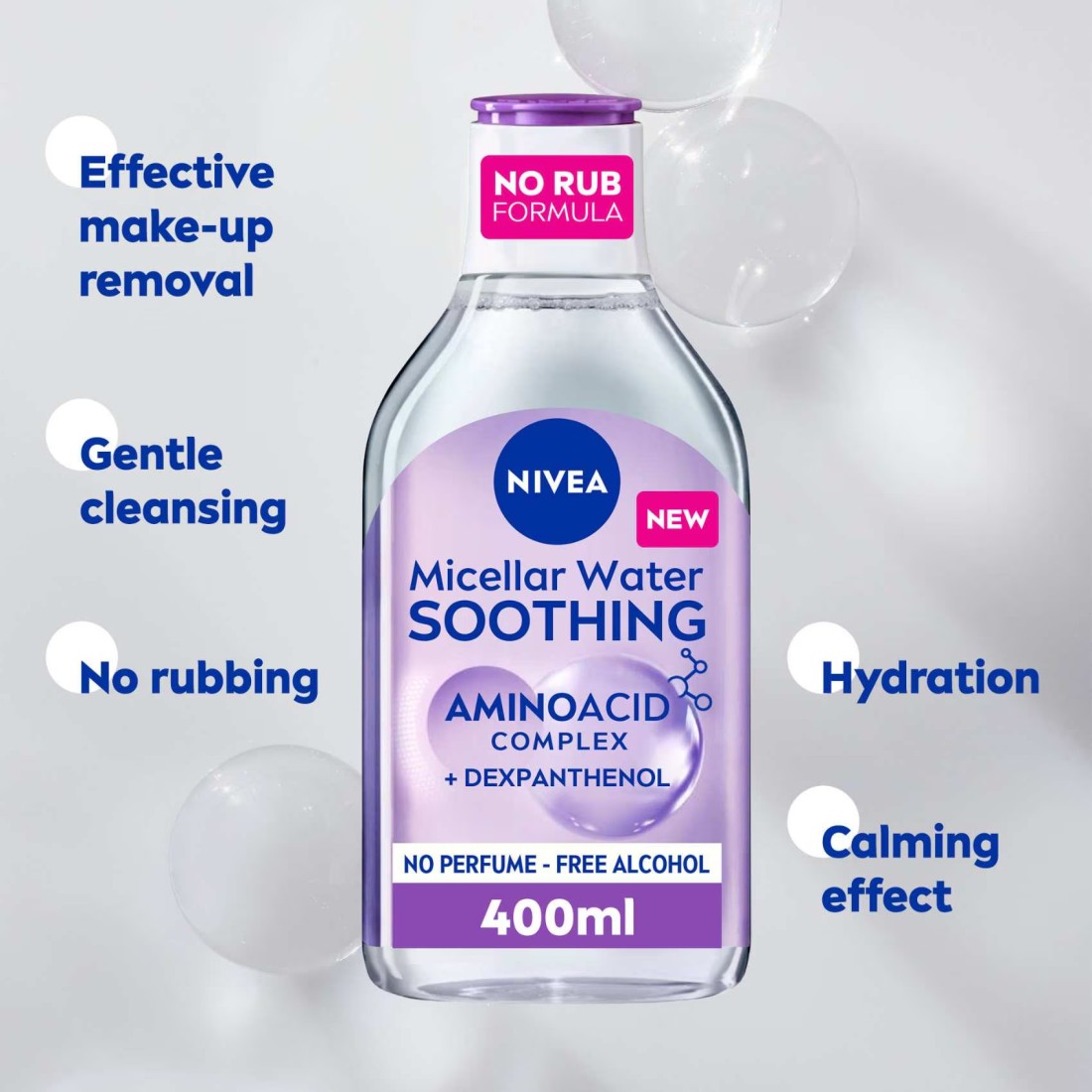 NIVEA Face Micellar Water Face Eyes Lips Makeup Remover All Skin Types 400ml