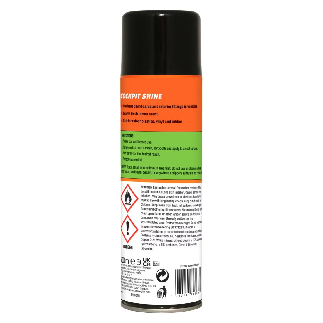 Armor All Cockpit Shine with Lemon Fresh Scent 500ml