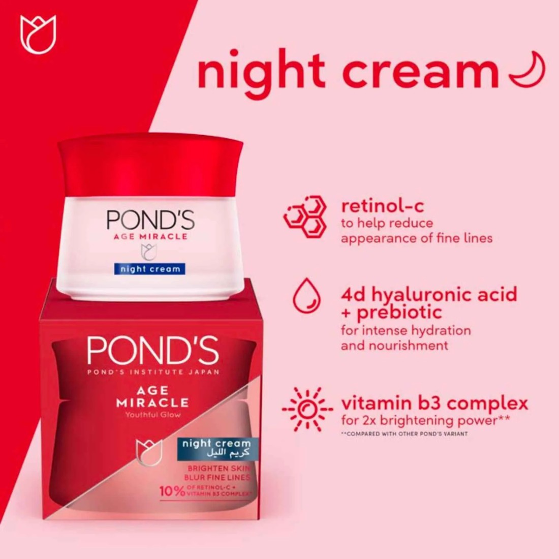 Pond&#39;s Age Miracle Ultimate Youth Night Face Cream with Hexyl Retinol 50g