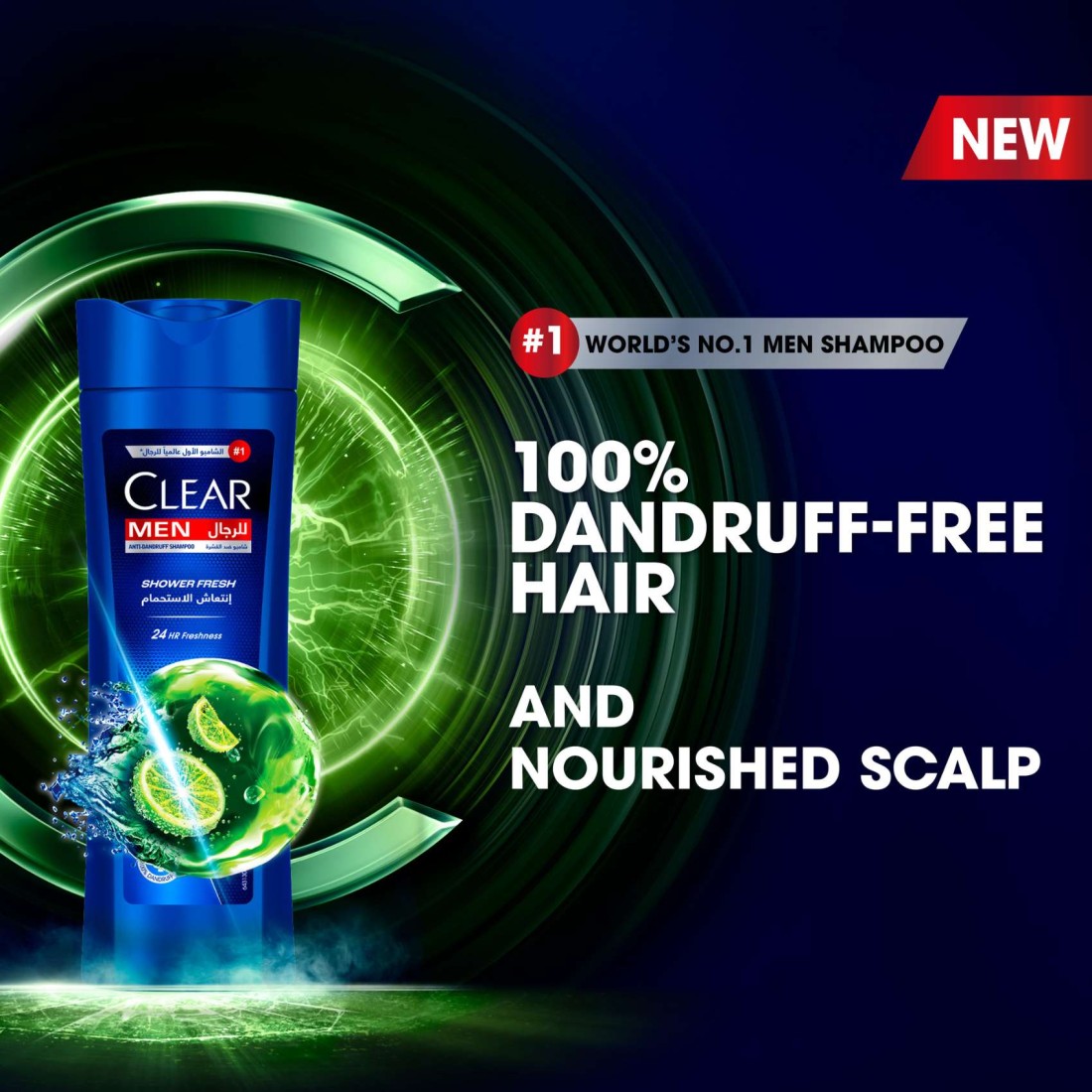 Clear Shampoo For Men Anti Dandruff Shampoo Shower Fresh 400ml