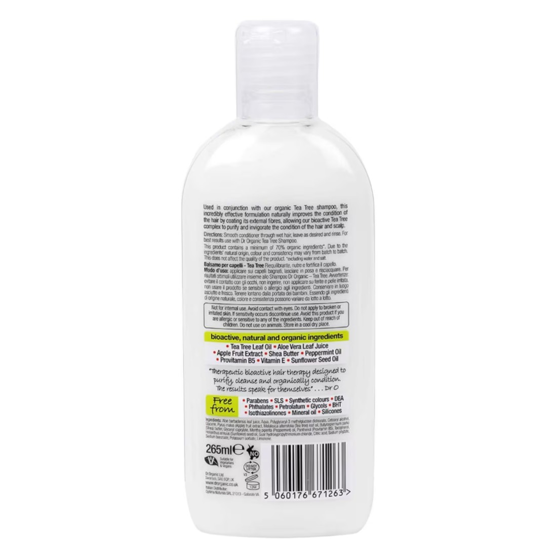 Dr.Organic Bioactive Haircare Organic Tea Tree Conditioner Green 265ml