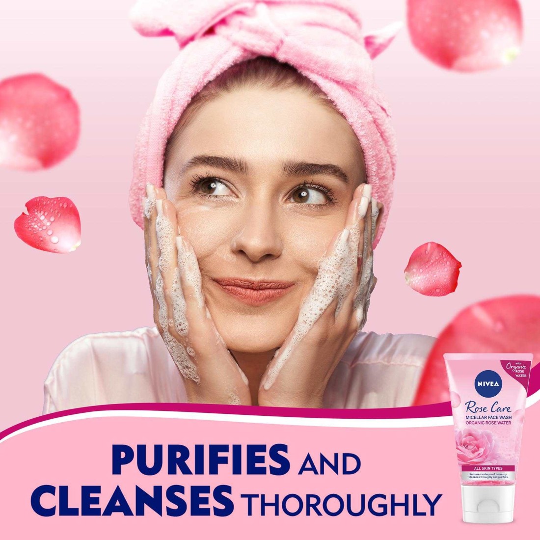 NIVEA Face Wash Micellar Rose Care with Organic Rose All Skin Types 150ml