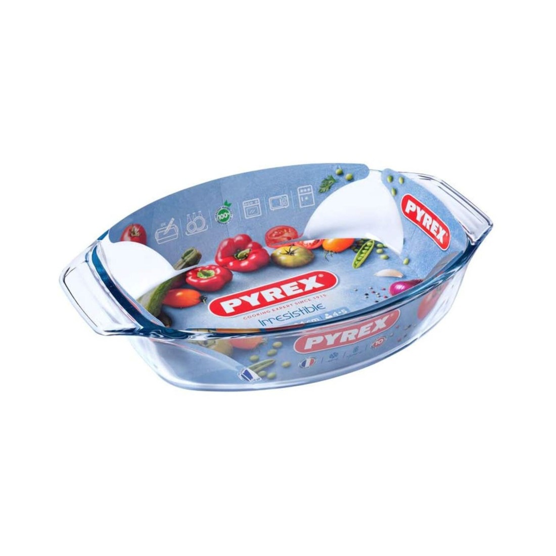Pyrex Optimum Glass Oval Roaster Clear 2L