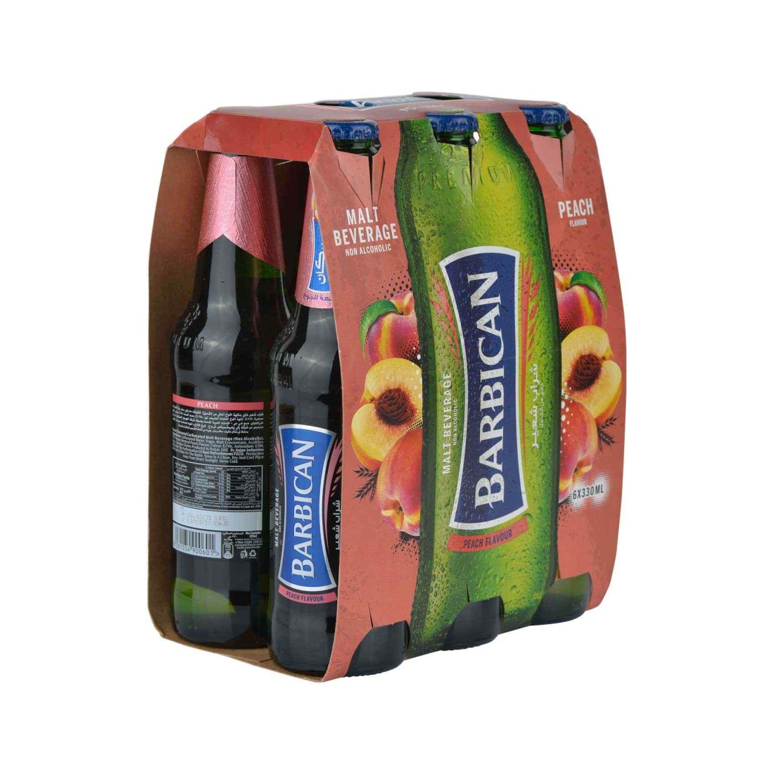 Barbican Peach Flavoured Non-Alcoholic Malt Beverage 330ml Pack of 6