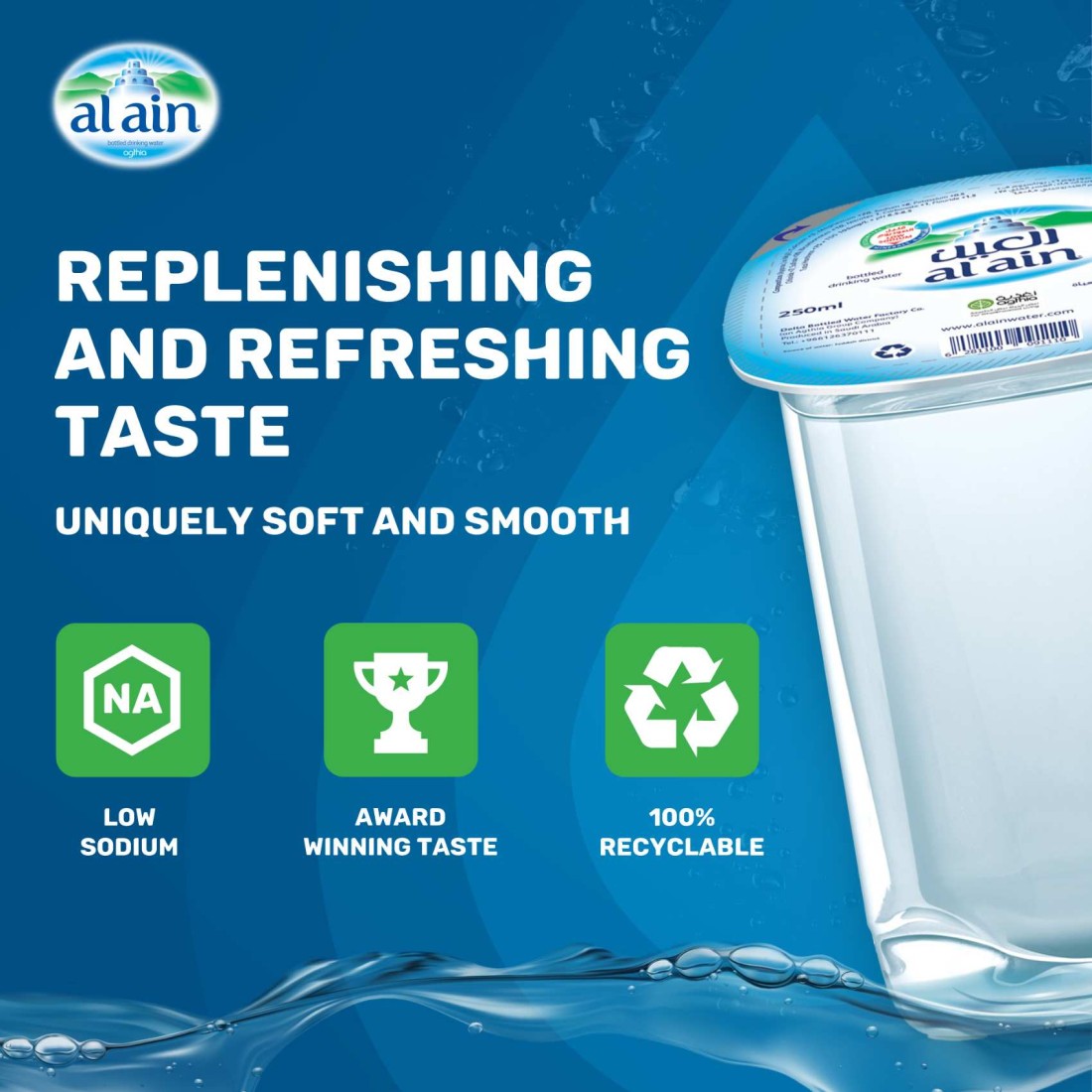Al Ain Drinking Water Cups 250ml Pack of 24