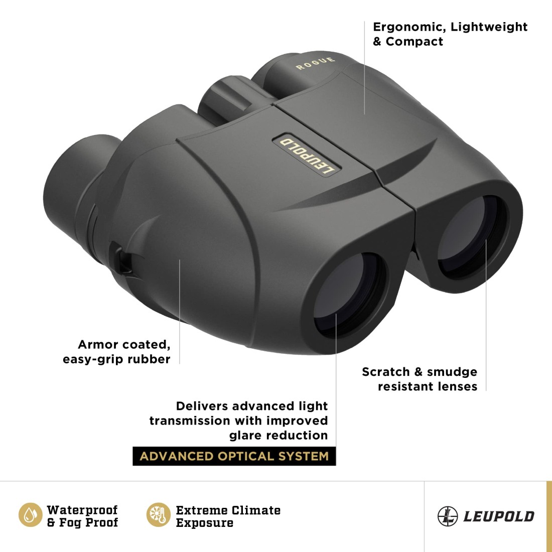 Leupold BX1 Rogue Binoculars 10x25mm 59225