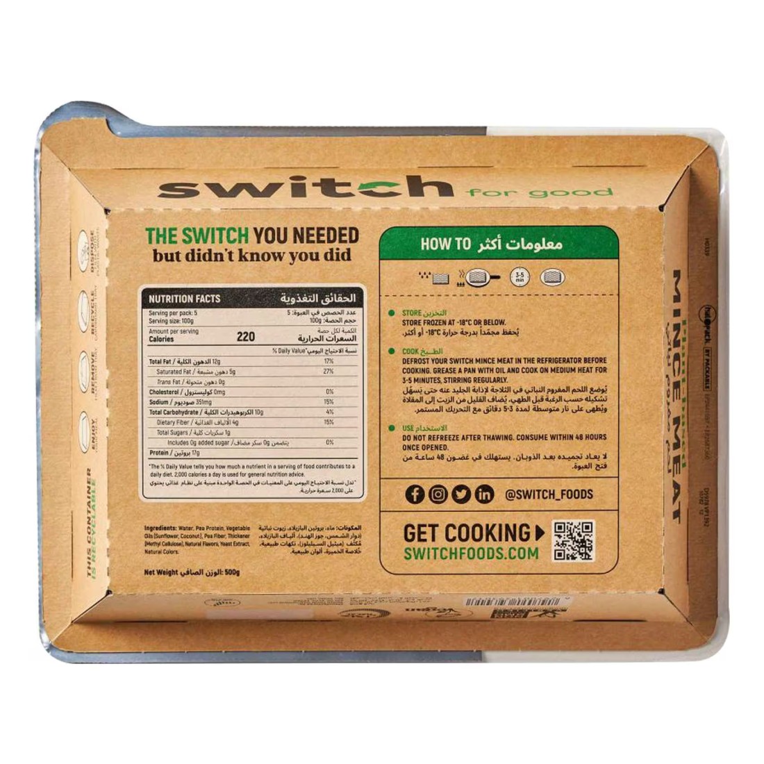 Switch Plant Based Mince Meat 500g