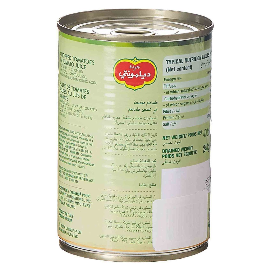 Del Monte Chopped Tomatoes in Tomato Juice, 400g Pack of 3